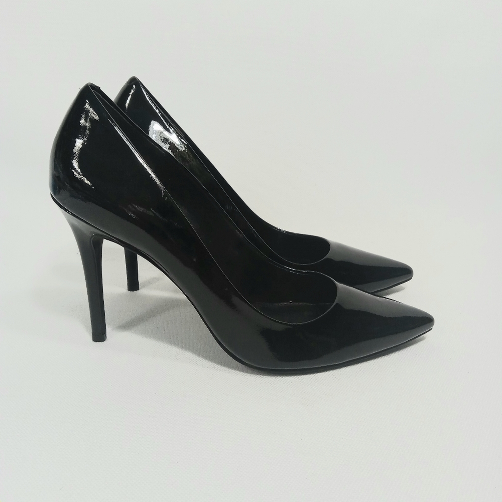 MICHAEL Michael Kors Black Patent Pointed Toe Stiletto Heel Pump Womens Size 10